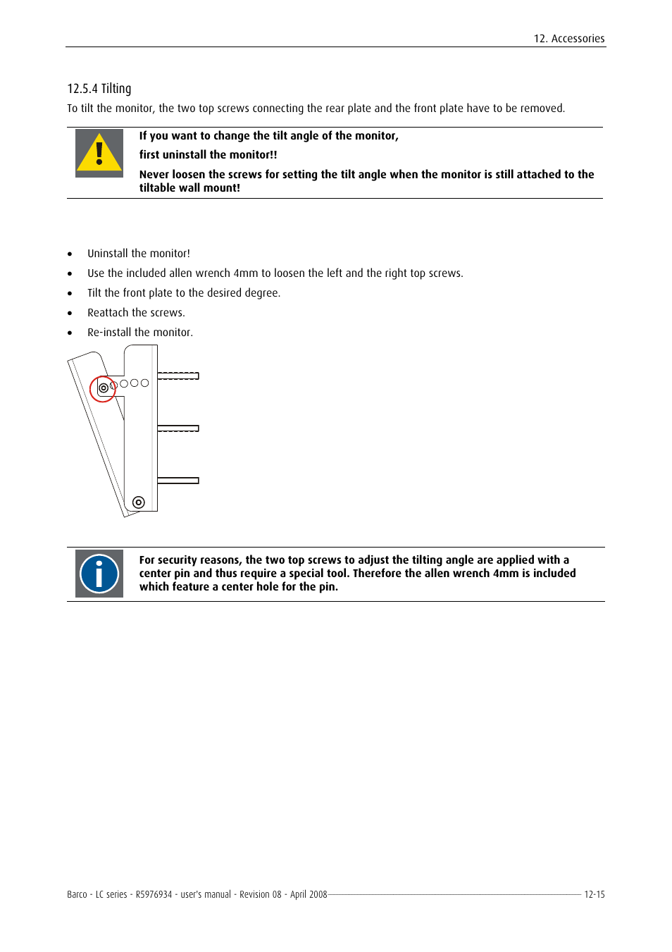 Scope of delivery, 4 tilting | Barco R5976934 User Manual | Page 129 / 144