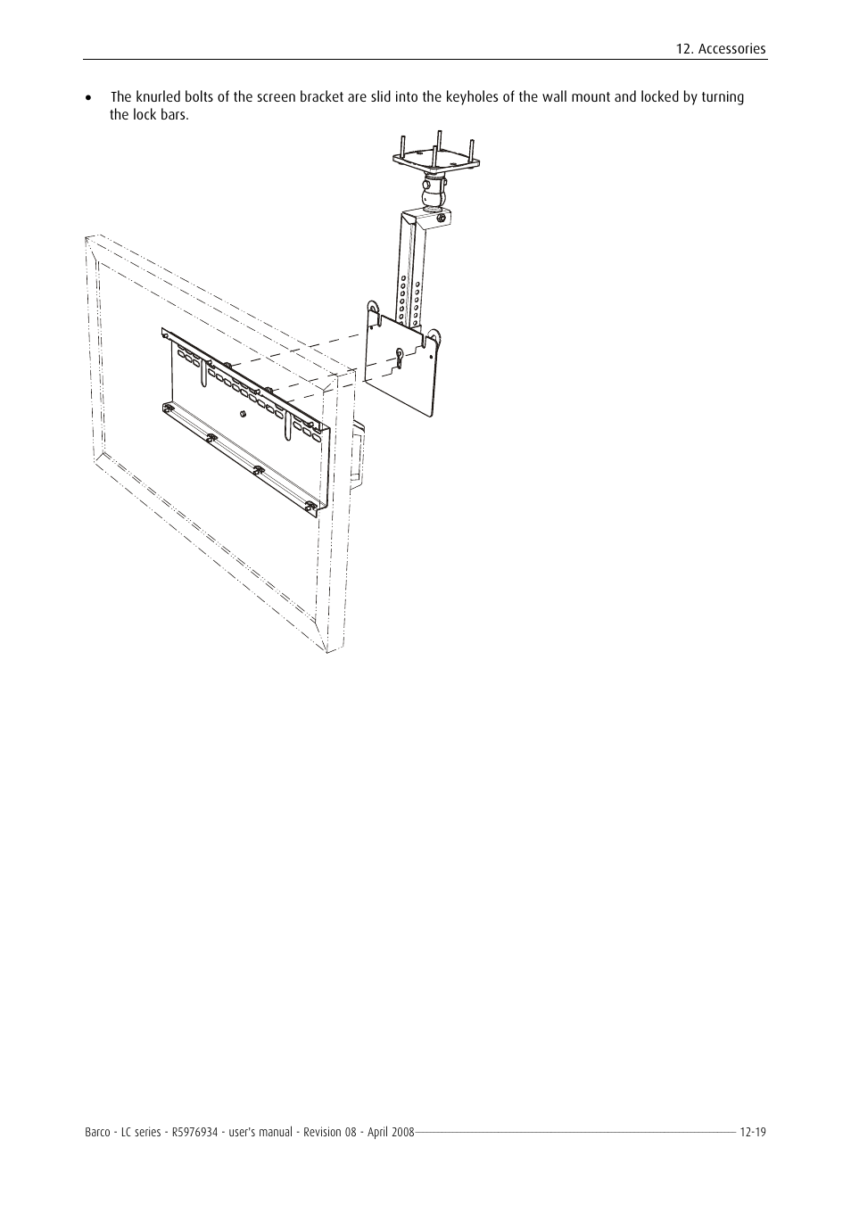 Dimension of the 47" version, Tilting | Barco R5976934 User Manual | Page 133 / 144