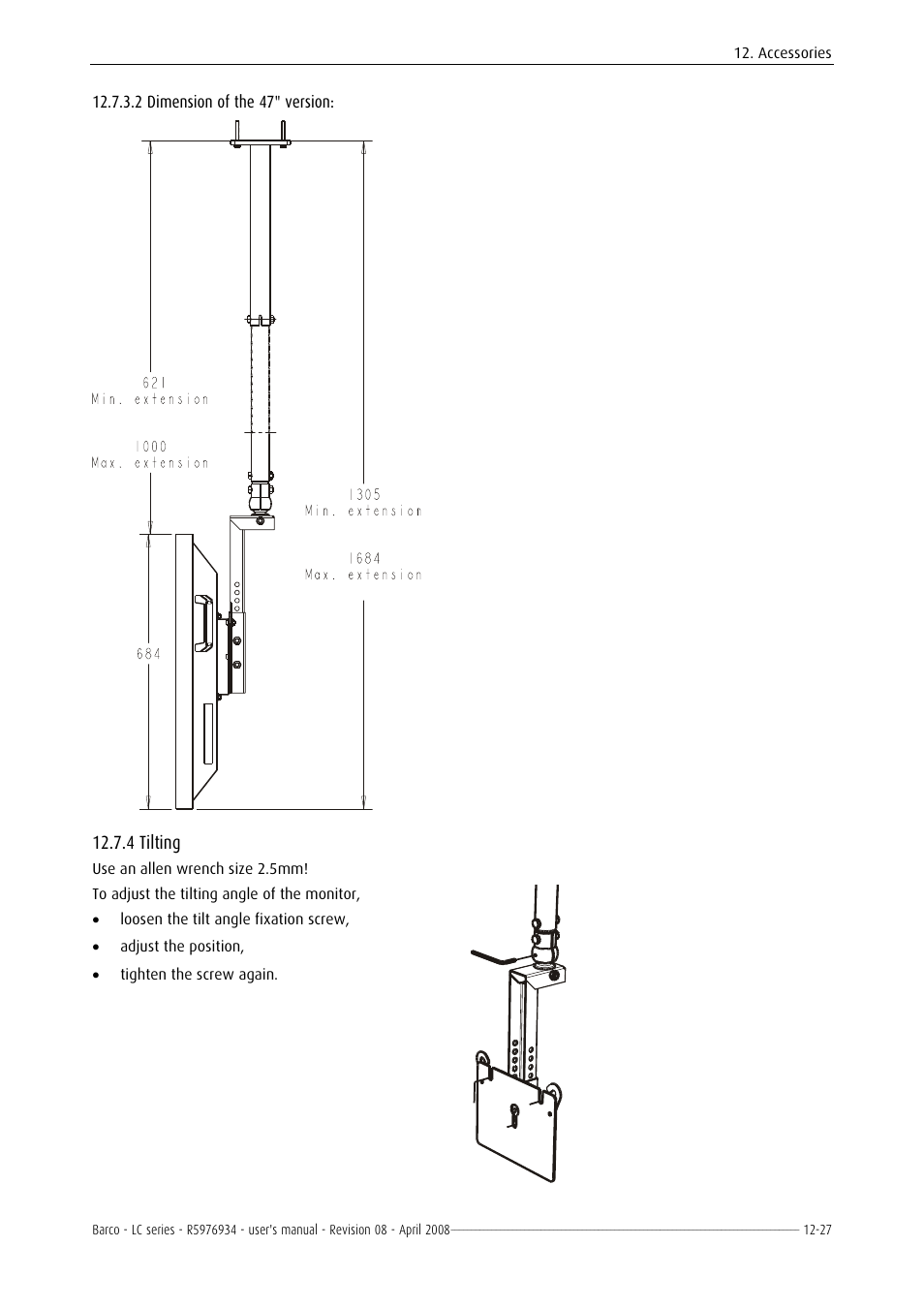 Contact, 6 short ceiling mount -16, 4 tilting | Barco R5976934 User Manual | Page 141 / 144