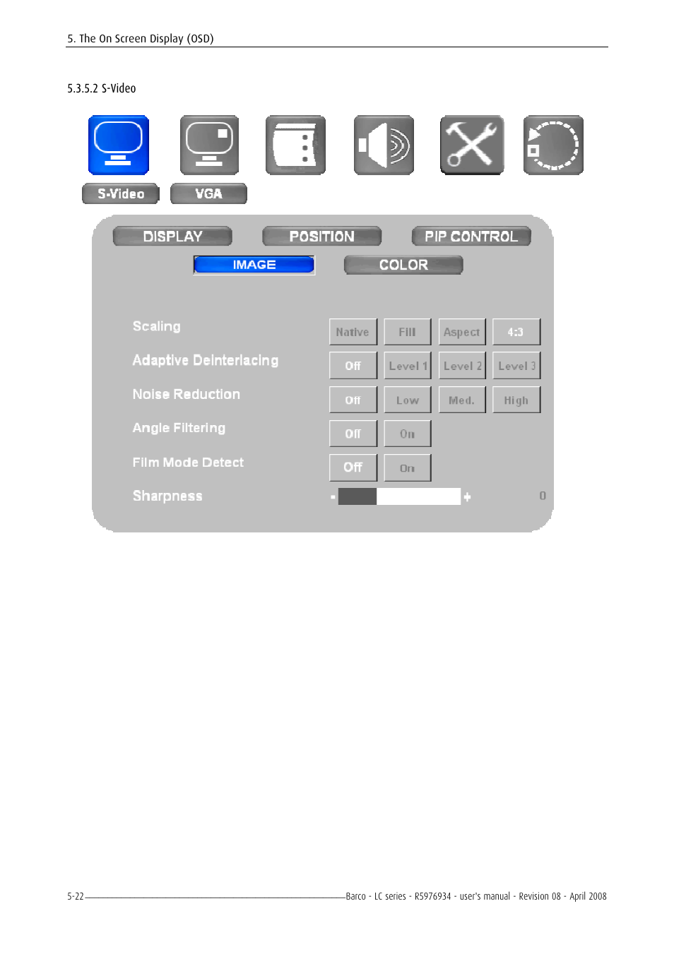 S-video | Barco R5976934 User Manual | Page 64 / 144