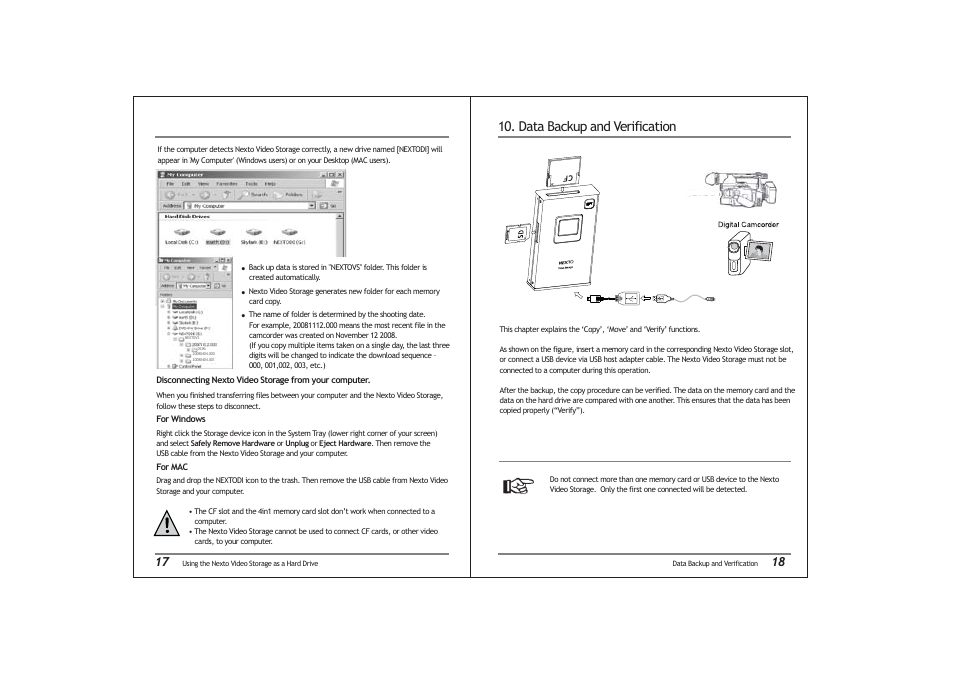 Data backup and verification | NextoDI ND2725 User Manual | Page 11 / 18