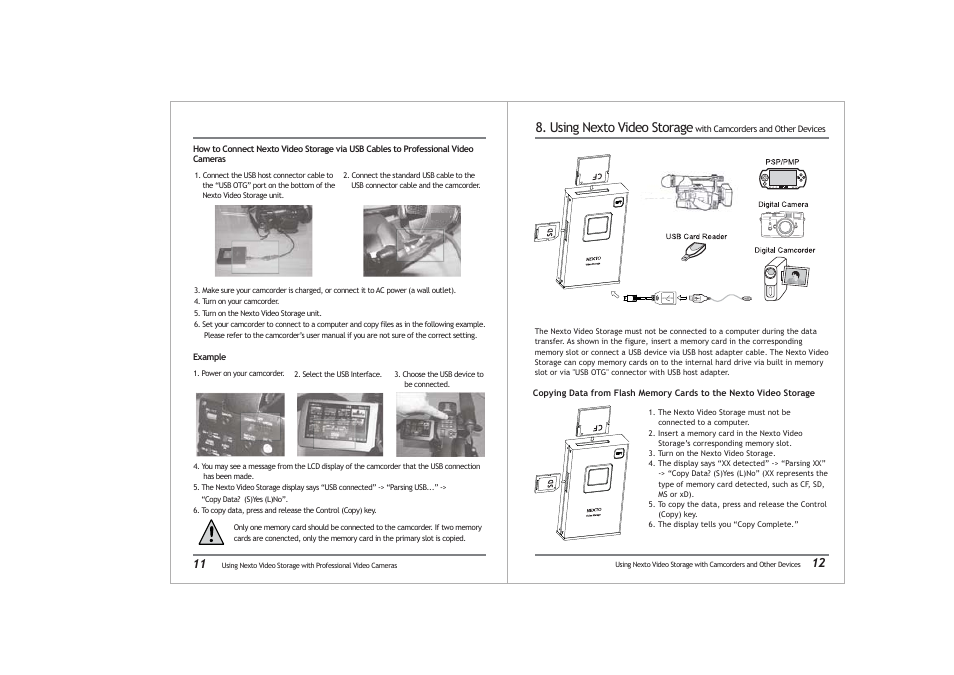 Using nexto video storage | NextoDI ND2725 User Manual | Page 8 / 18