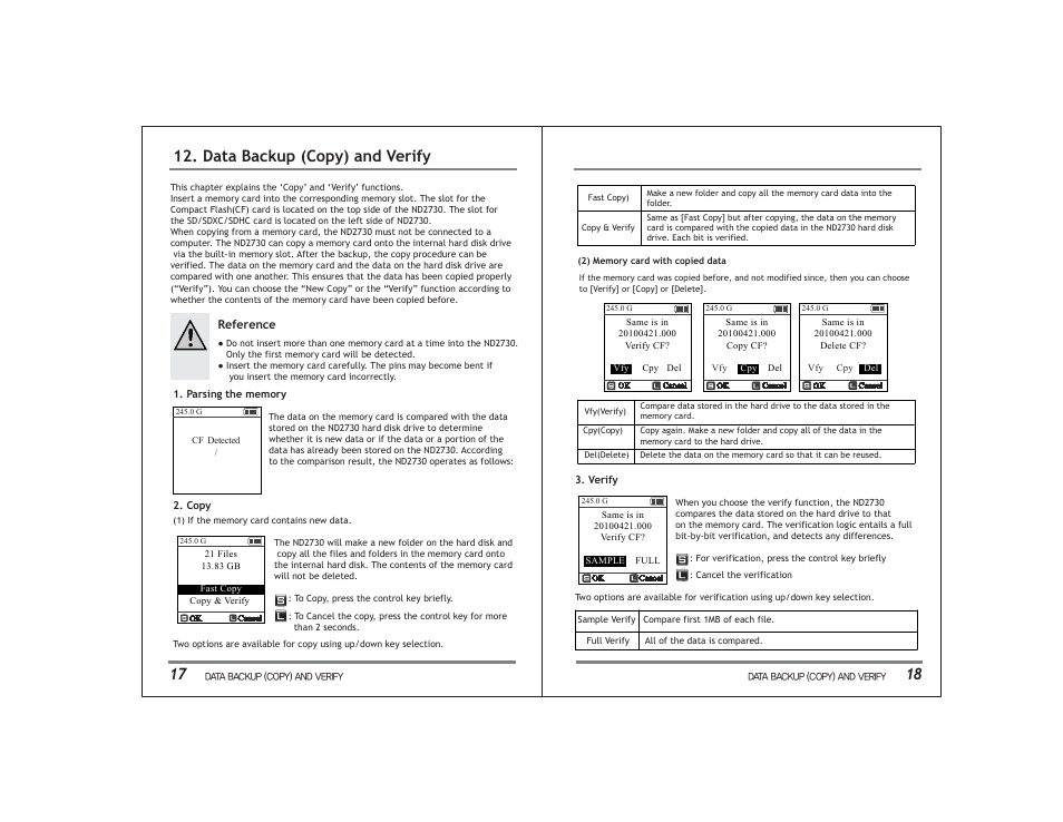 18 12. data backup (copy) and verify | NextoDI ND2730 User Manual | Page 12 / 21