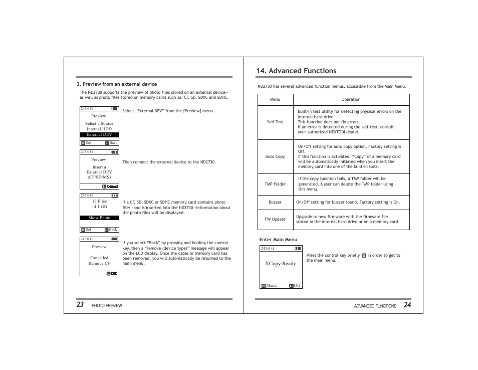 Advanced functions | NextoDI ND2730 User Manual | Page 15 / 21