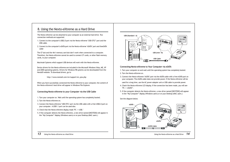 Using the nexto-extreme as a hard drive | NextoDI ND2700 User Manual | Page 9 / 17