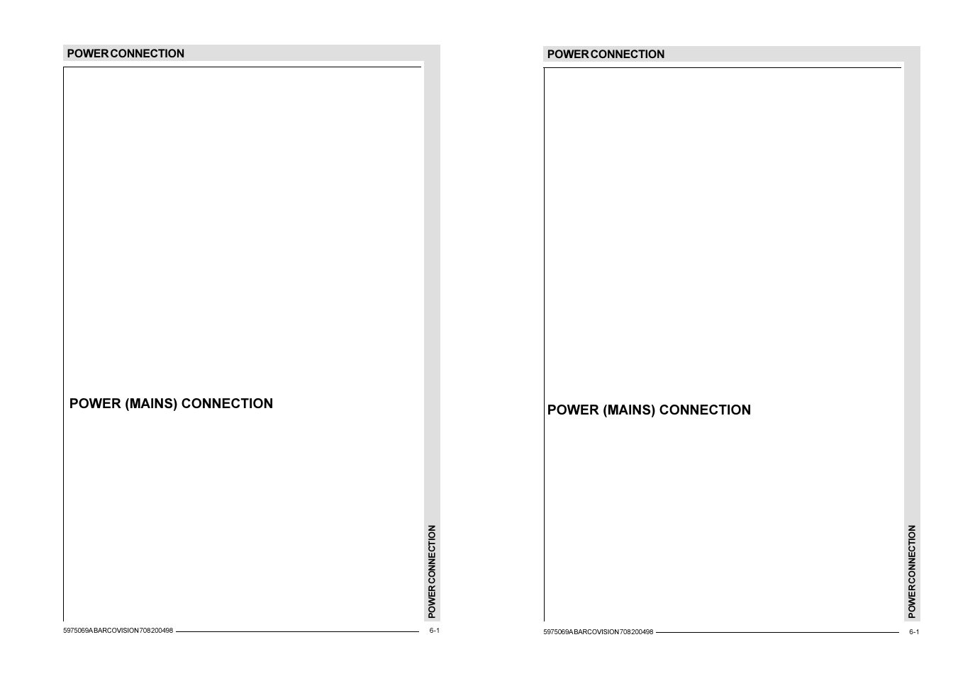 Power connection, Power (mains) connection | Barco R9002327 User Manual | Page 31 / 55