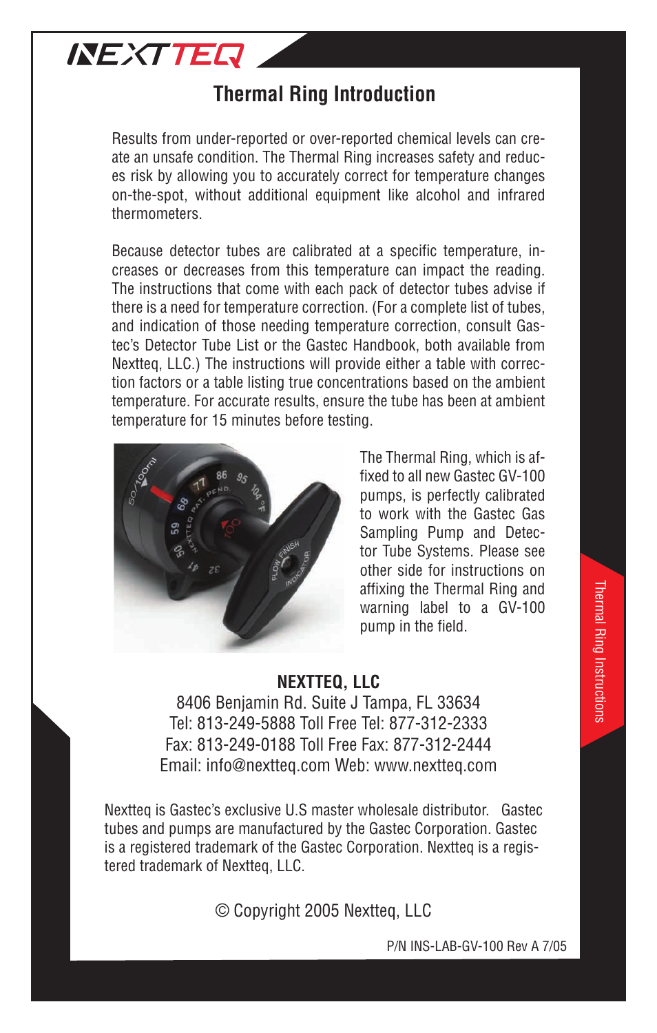 Nextteq Thermal Ring Kit User Manual | 2 pages