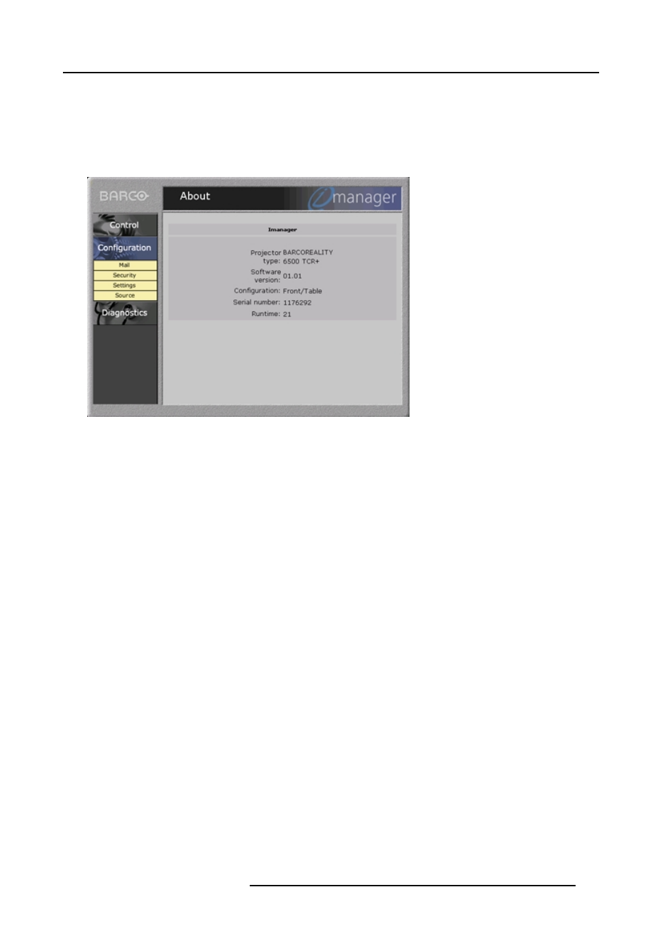 B.5.1 start up, B.5.2 mail set up, 103 b.5.2 mail set up | Start up, Mail set up | Barco R9001960 User Manual | Page 107 / 127