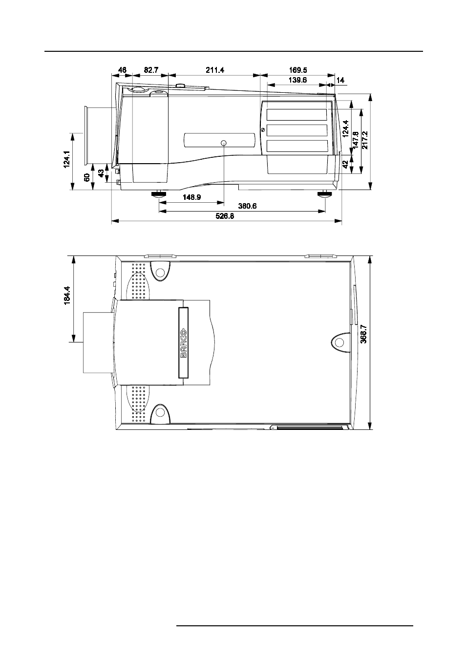 Packaging and dimensions | Barco R9001960 User Manual | Page 11 / 127