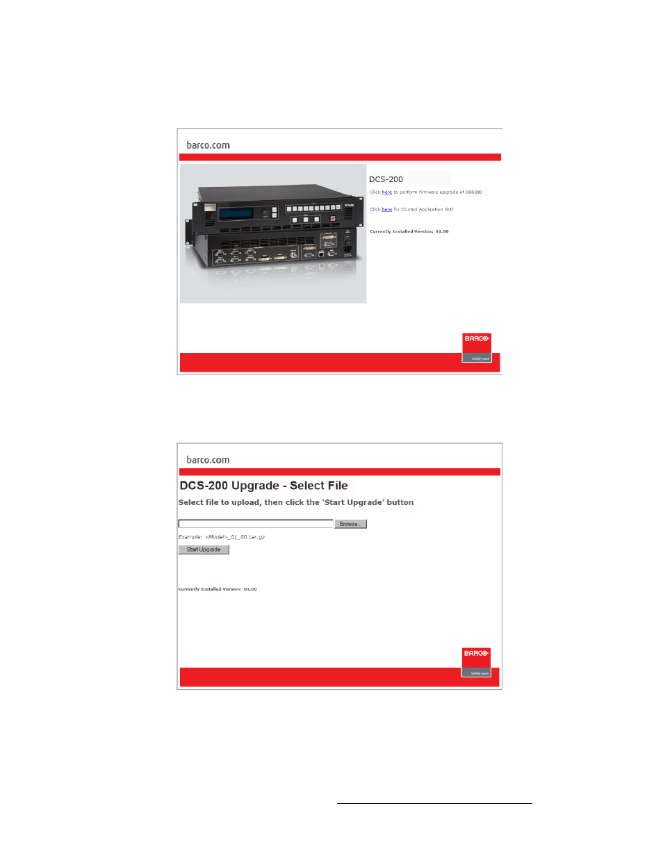 Upgrading software | Barco DCS-200 User Manual | Page 111 / 170