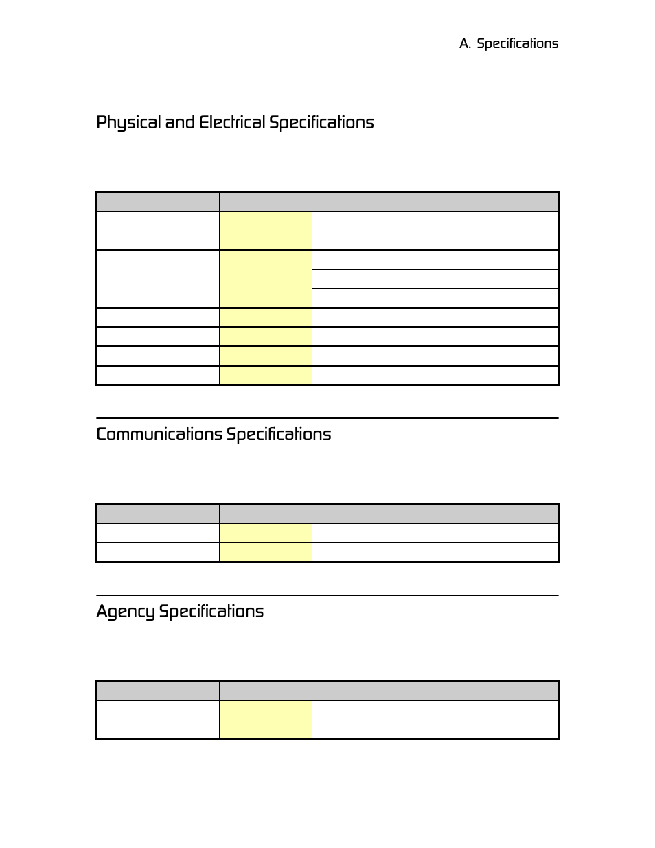 Physical and electrical specifications, Communications specifications, Agency specifications | Physical and, Electrical specifications, Sectio, Müóëáå~д=~ез=bäéåíêáå~ä=pééåáñáå~нбзел, Зггмебе~нбзел=pééåáñáå~нбзел, Цйееу=pééåáñáå~нбзел, K==pééåáñáå~нбзел | Barco DCS-200 User Manual | Page 117 / 170