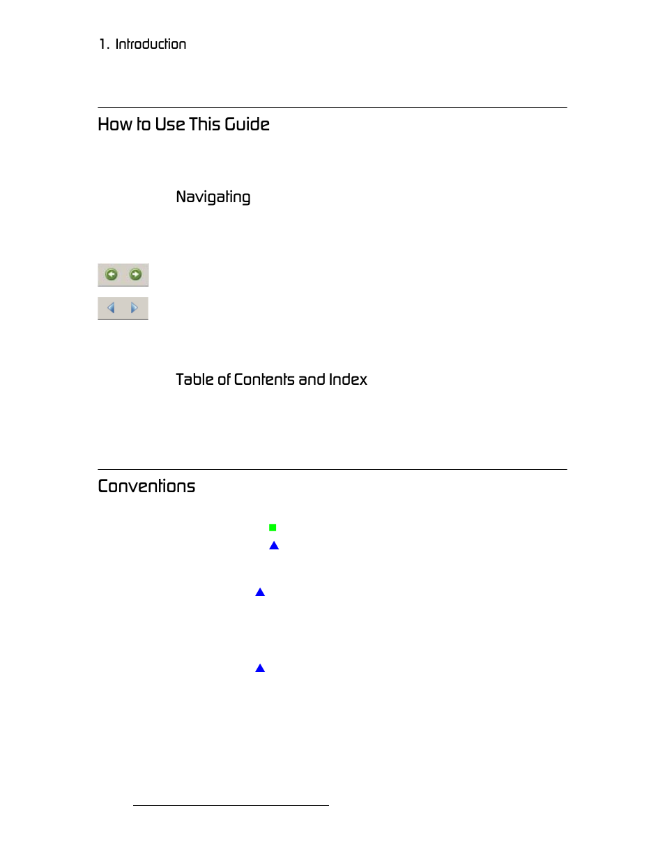 How to use this guide, Navigating, Table of contents and index | Conventions, Navigating table of contents and index, Eзп=нз=rлй=qüáë=dìáçé, Зеойенбзел, K~обц~нбец, Q~ддй=зс=`зенйенл=~ез=fåçéñ, Nk==fåíêççìåíáçå | Barco DCS-200 User Manual | Page 14 / 170