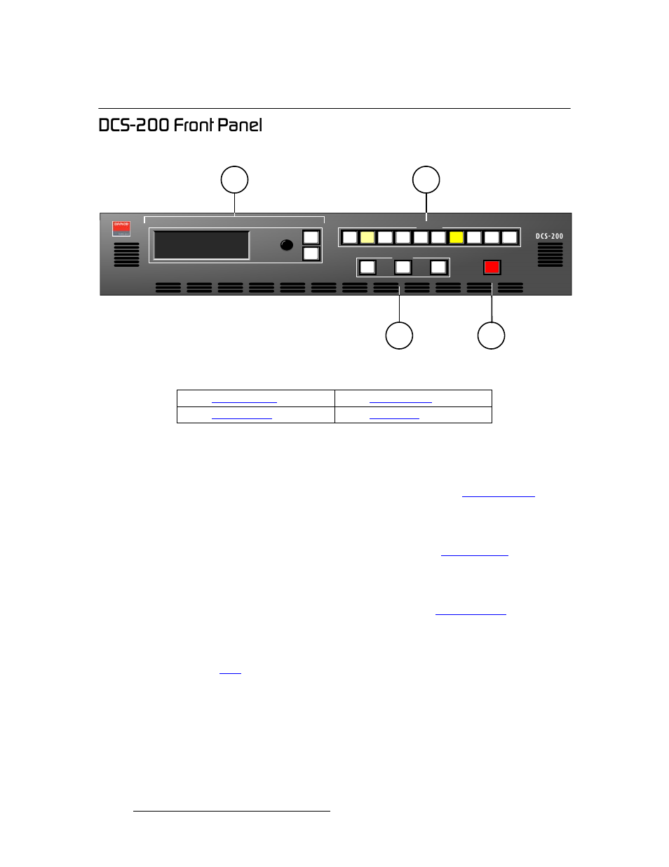 Dcs-200 front panel, A`pjomm=cêçåí=m~åéä, Hardware orientation | Barco DCS-200 User Manual | Page 20 / 170