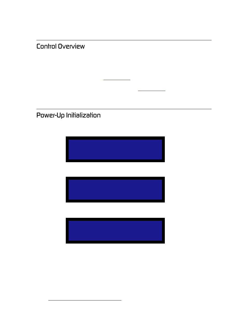 Control overview, Power-up initialization, Control overview power-up initialization | Зенкзд=lîéêîáéï, Mçïéêjré=fåáíá~дбт~нбзе | Barco DCS-200 User Manual | Page 34 / 170