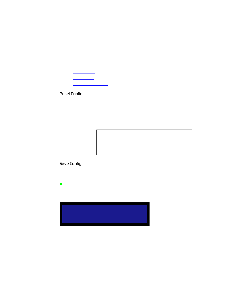 Reset config, Save config, Reset config save config | Oéëéí=`зесбц, P~ой=`зесбц | Barco DCS-200 User Manual | Page 64 / 170