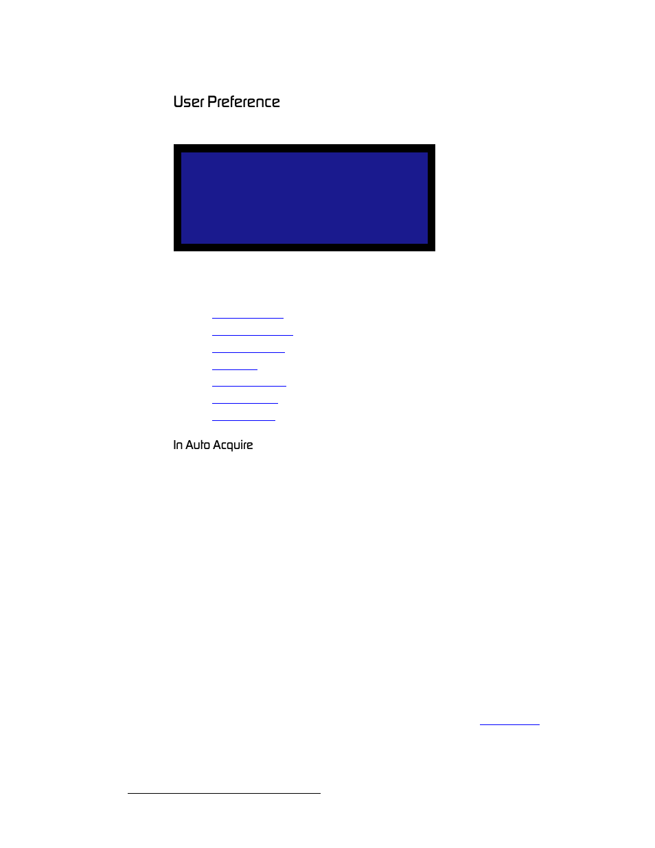 User preference, In auto acquire, Rëéê=mêéñéêéååé | Barco DCS-200 User Manual | Page 70 / 170