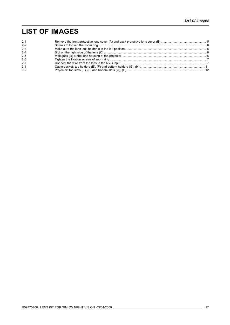 List of images | Barco R9849853 User Manual | Page 21 / 23
