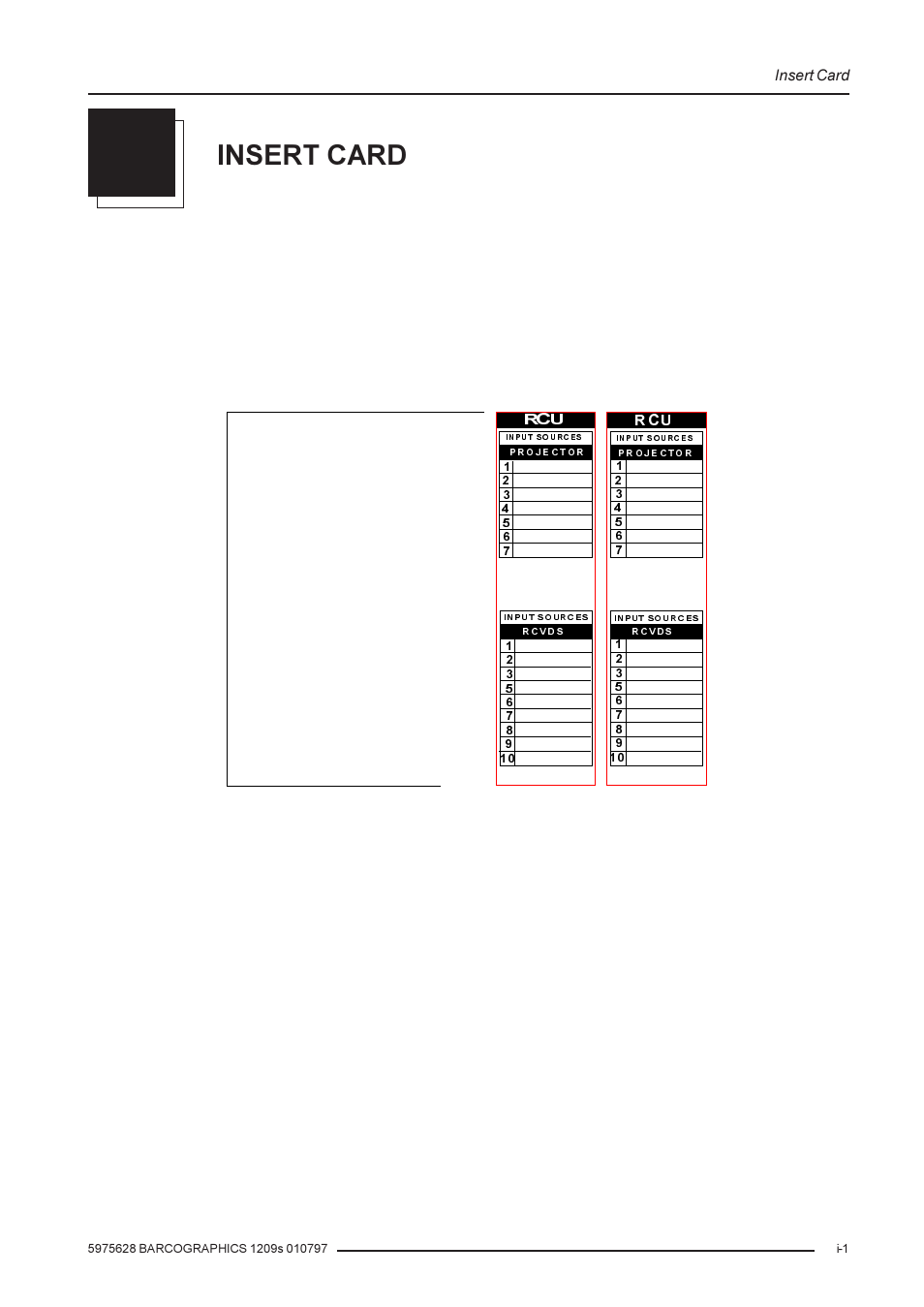 Insert card | Barco R9002240 User Manual | Page 59 / 59