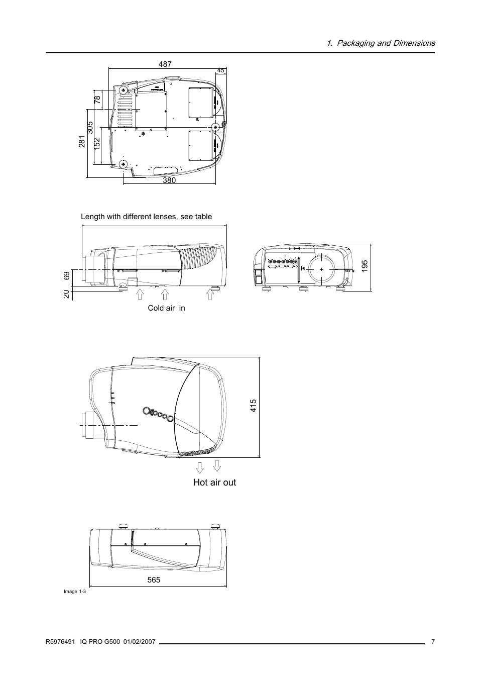Hot air out | Barco iQ Pro G500 User Manual | Page 13 / 195