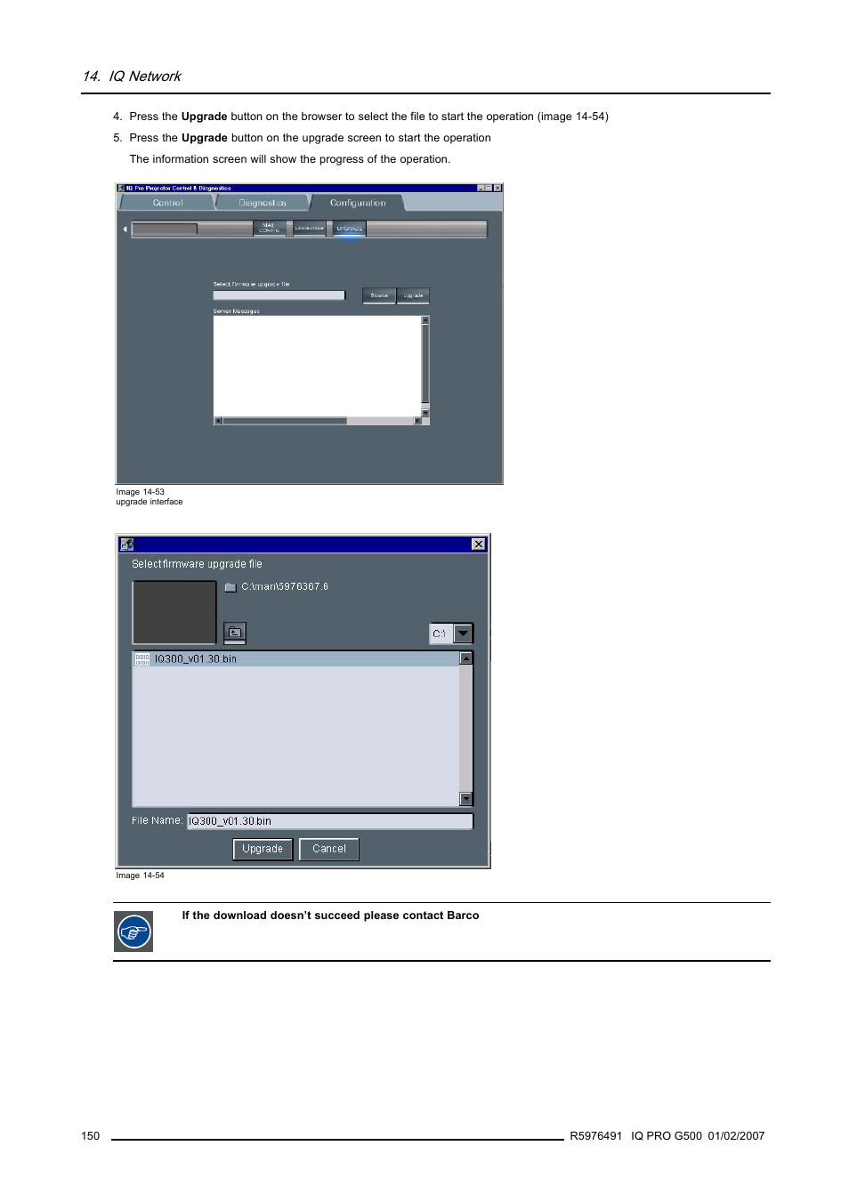 Iq network | Barco iQ Pro G500 User Manual | Page 156 / 195