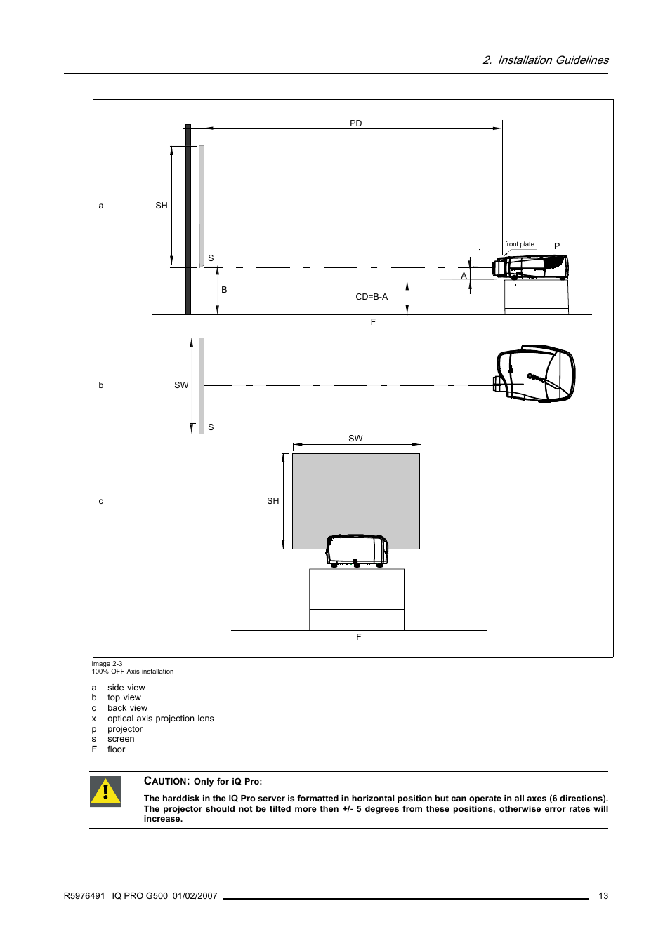 Installation guidelines | Barco iQ Pro G500 User Manual | Page 19 / 195