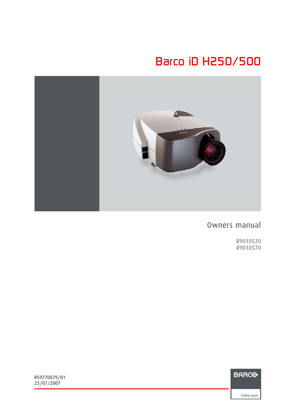 Barco R9010570 User Manual | 106 pages