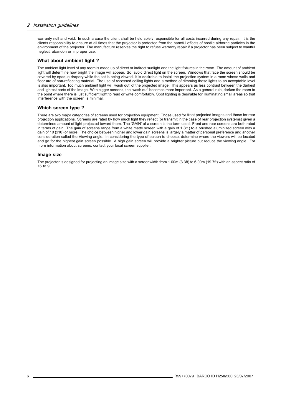 Barco R9010570 User Manual | Page 10 / 106