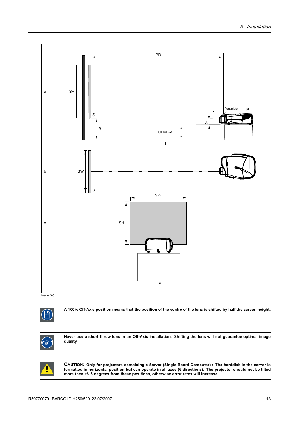 Installation | Barco R9010570 User Manual | Page 17 / 106