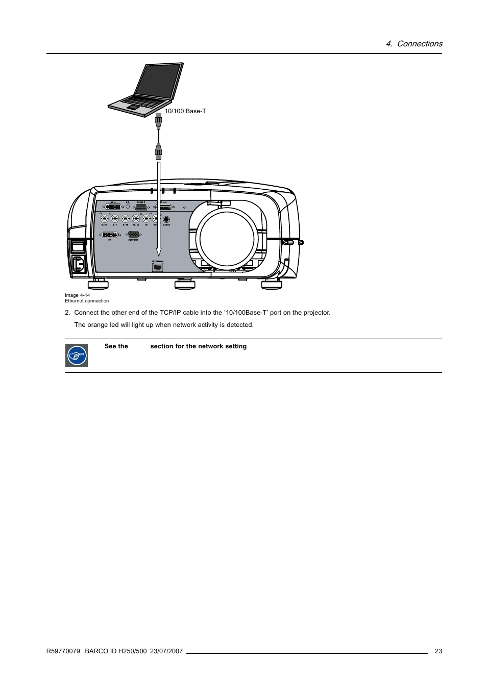 Connections | Barco R9010570 User Manual | Page 27 / 106