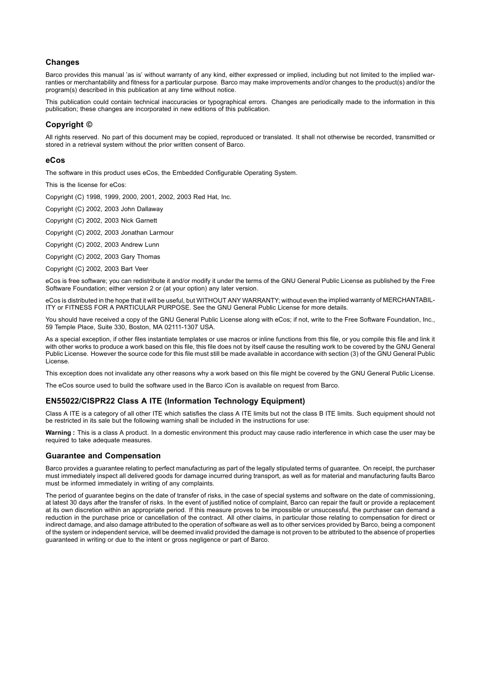 Barco R9010570 User Manual | Page 3 / 106