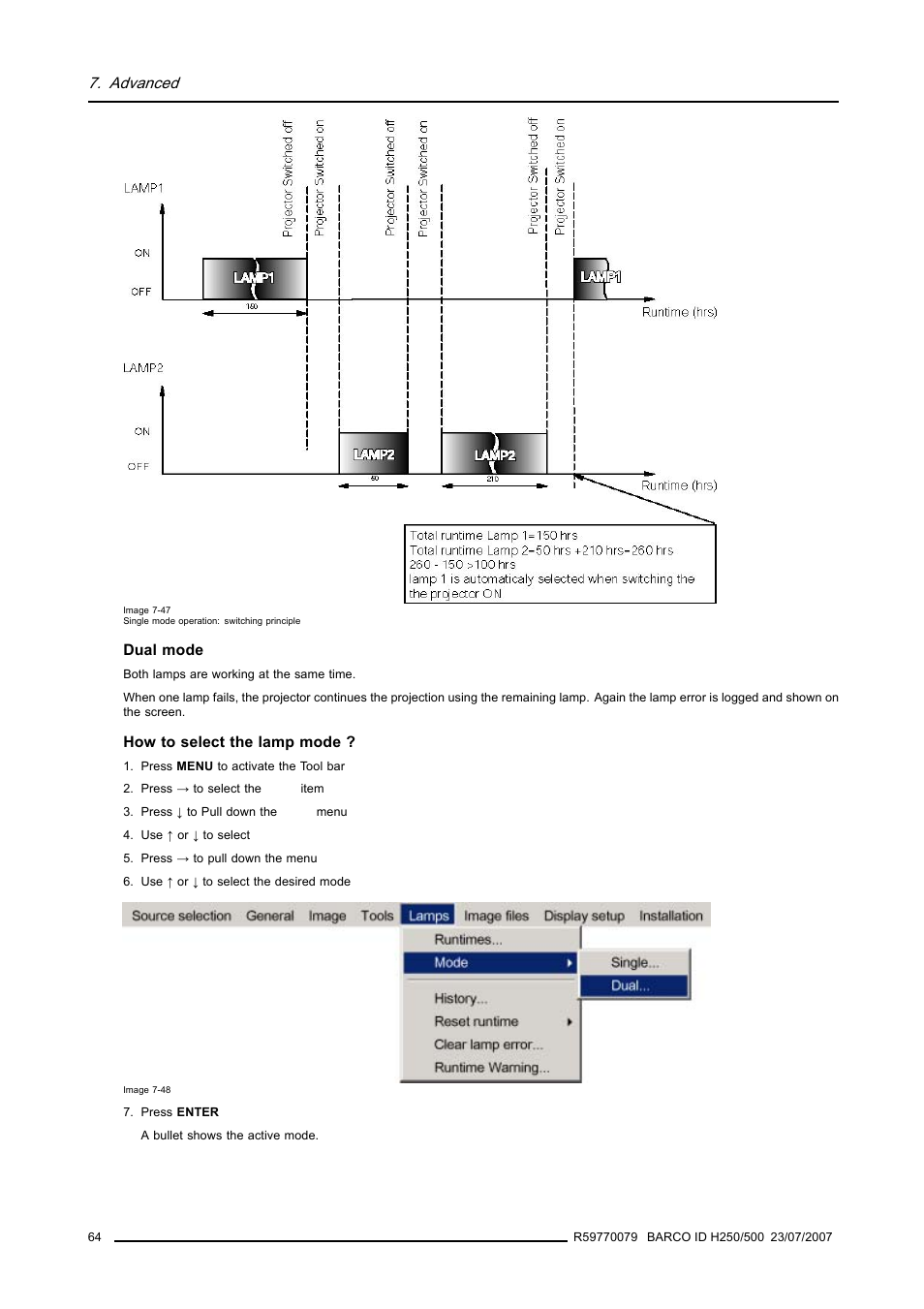 Advanced | Barco R9010570 User Manual | Page 68 / 106