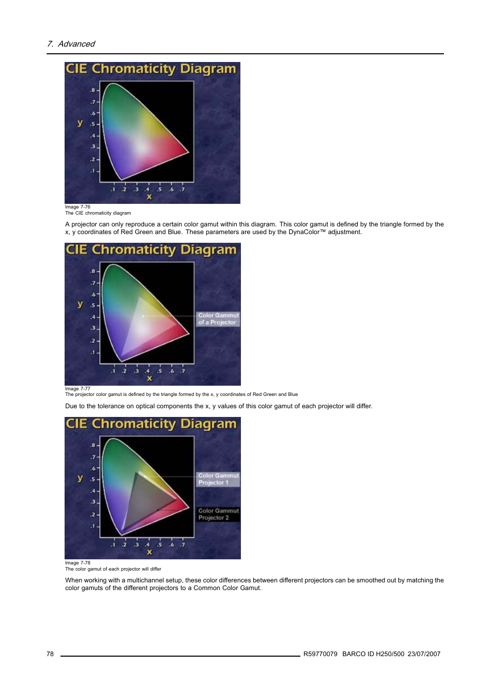 Advanced | Barco R9010570 User Manual | Page 82 / 106