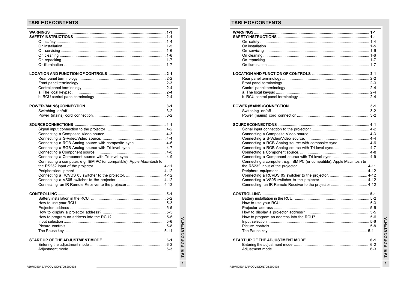 Barco R9002328 User Manual | Page 4 / 153