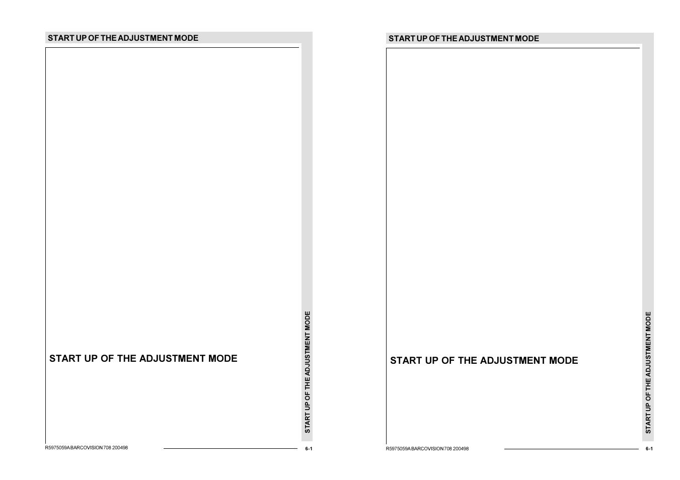 Start up of the adjustment mode | Barco R9002328 User Manual | Page 48 / 153