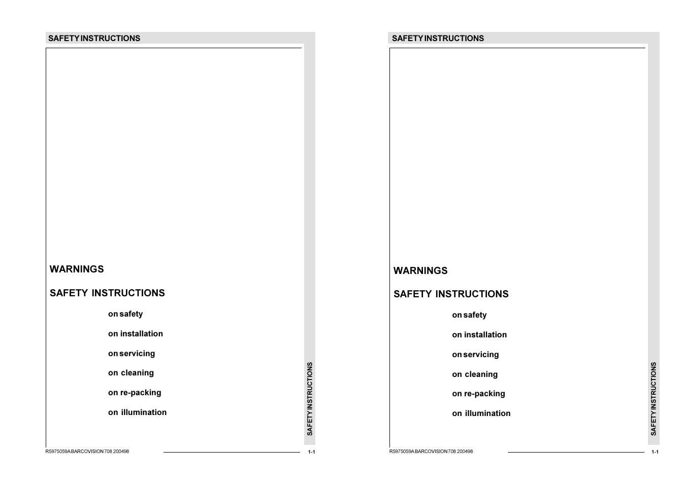 Safety instructions | Barco R9002328 User Manual | Page 8 / 153