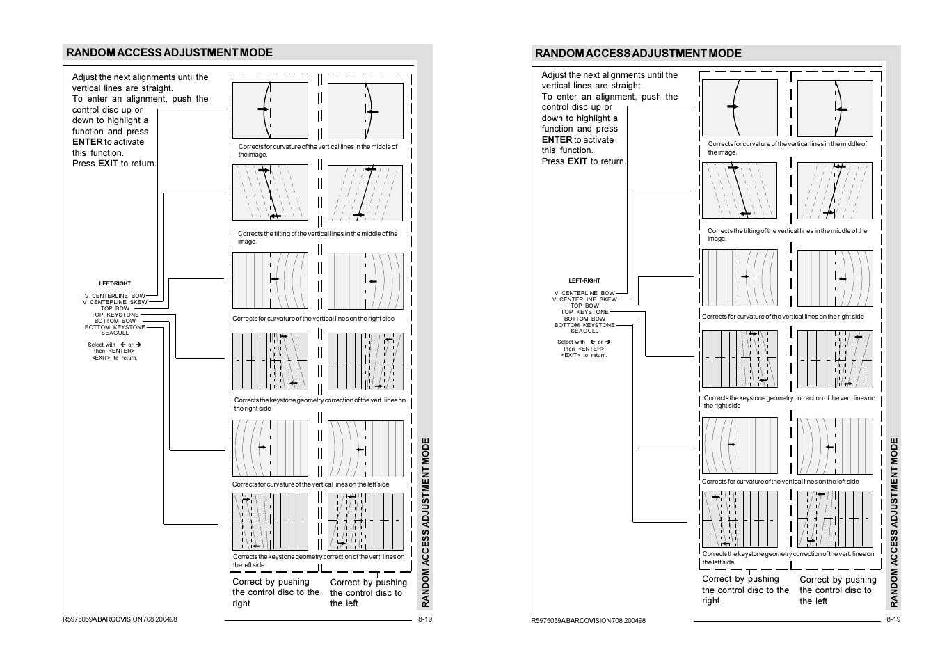 Random access adjustment mode | Barco R9002328 User Manual | Page 96 / 153