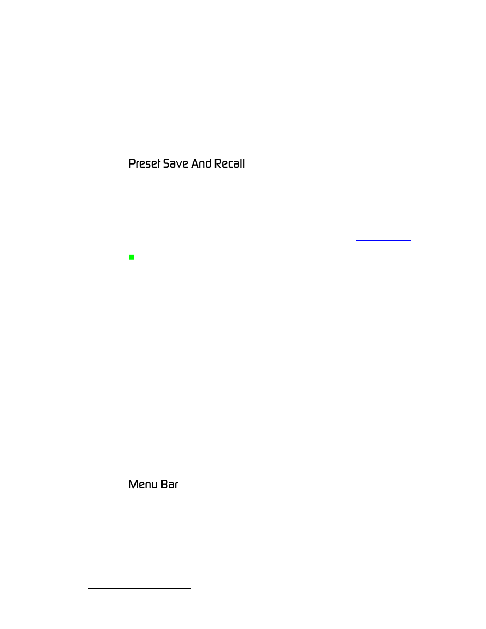 Preset save and recall, Menu bar, Preset save and recall menu bar | Mêéëéí=p~ой=^ез=oйе~дд, Jéåì=_~ê | Barco MatrixPRO HD/SD-SDI User Manual | Page 48 / 90