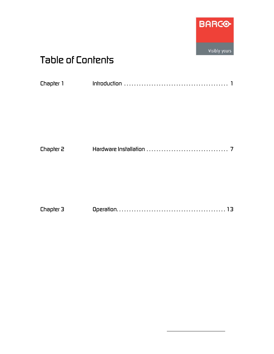 Barco MatrixPRO HD/SD-SDI User Manual | Page 7 / 90