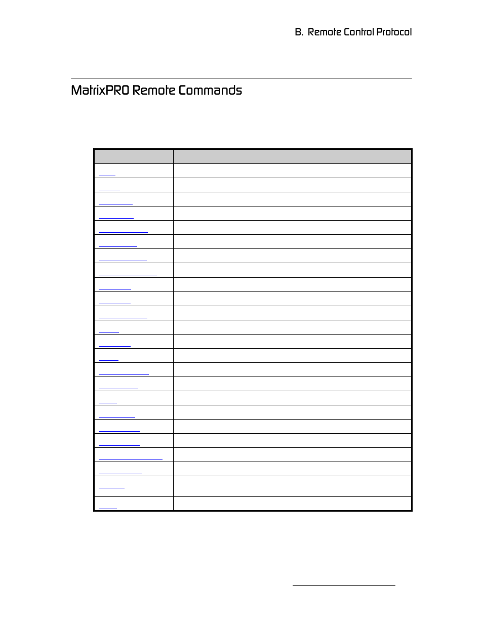 Matrixpro remote commands, J~íêáñmol=oéãçíé=`згг~езл, K==oéãçíé=`зенкзд=mêçíçåçä | Barco MatrixPRO HD/SD-SDI User Manual | Page 75 / 90