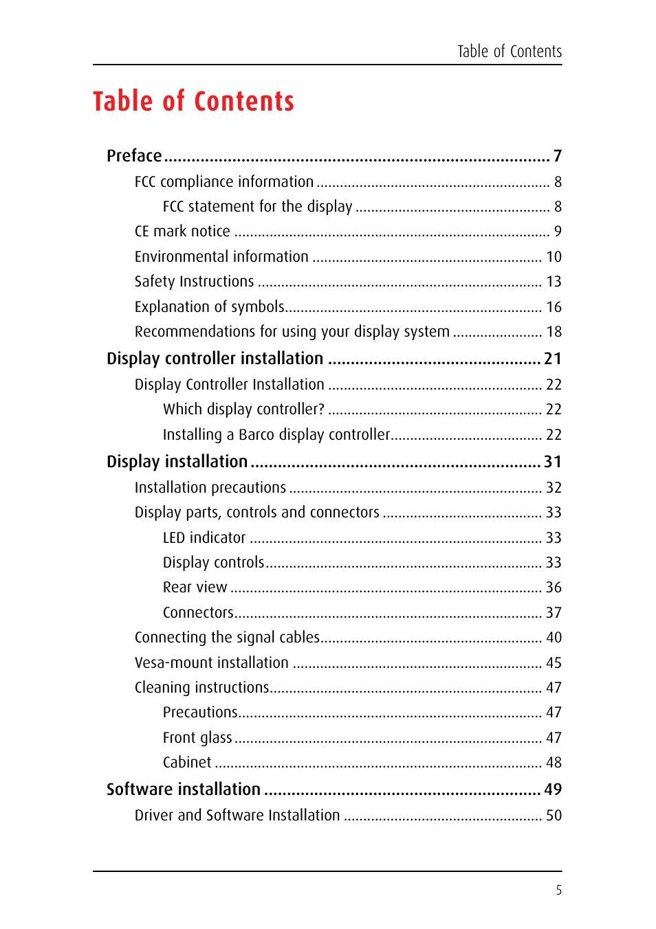 Barco Coronis Fusion MDCC 6130 User Manual | Page 5 / 80