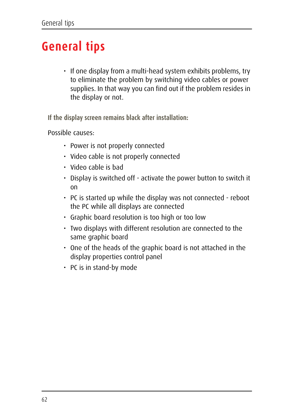 General tips | Barco Coronis Fusion MDCC 6130 User Manual | Page 62 / 80