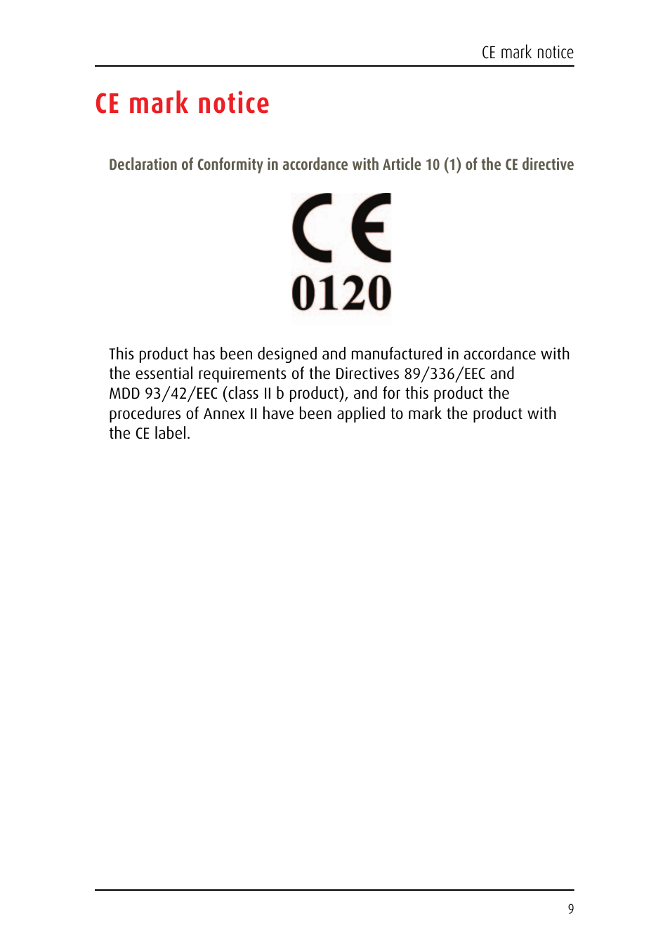 Ce mark notice | Barco Coronis Fusion MDCC 6130 User Manual | Page 9 / 80