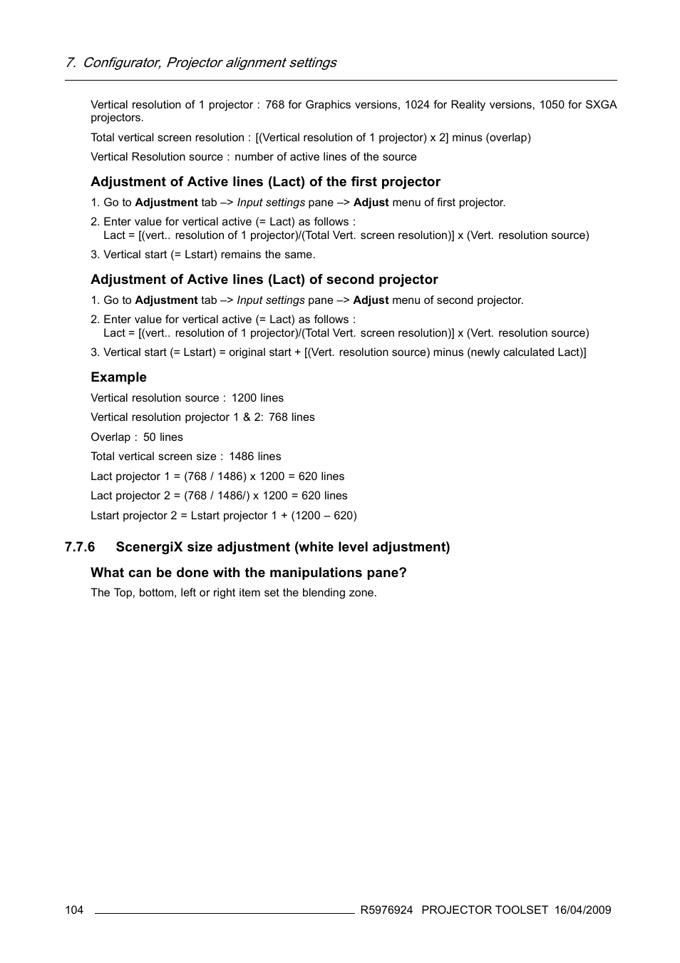 Configurator, projector alignment settings | Barco R5976924 User Manual | Page 108 / 245