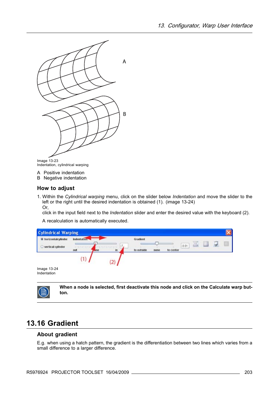 16 gradient, Gradient | Barco R5976924 User Manual | Page 207 / 245