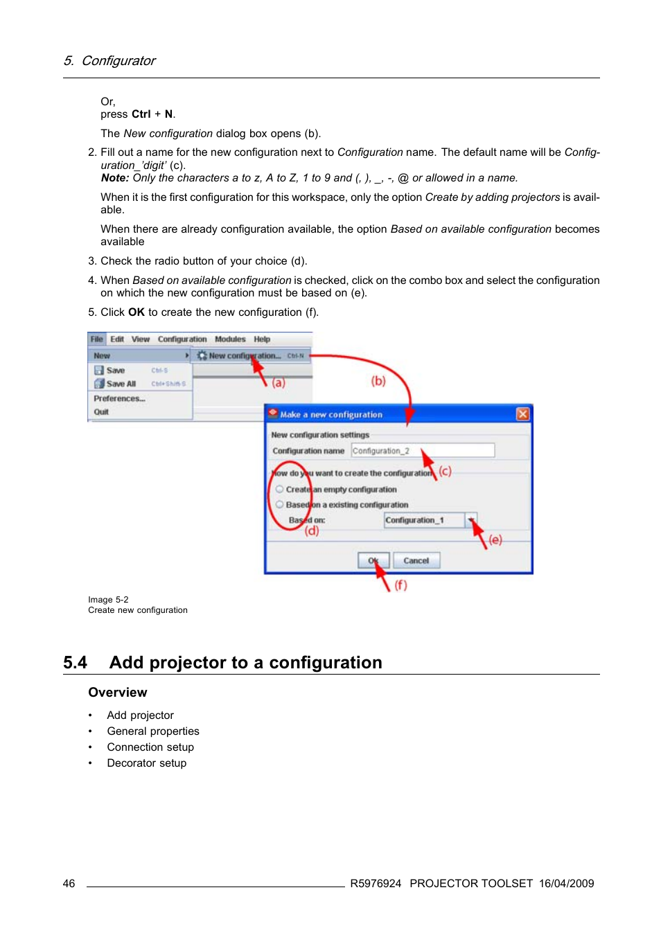 4 add projector to a configuration, Add projector to a configuration, Image 5-2 | Configurator | Barco R5976924 User Manual | Page 50 / 245
