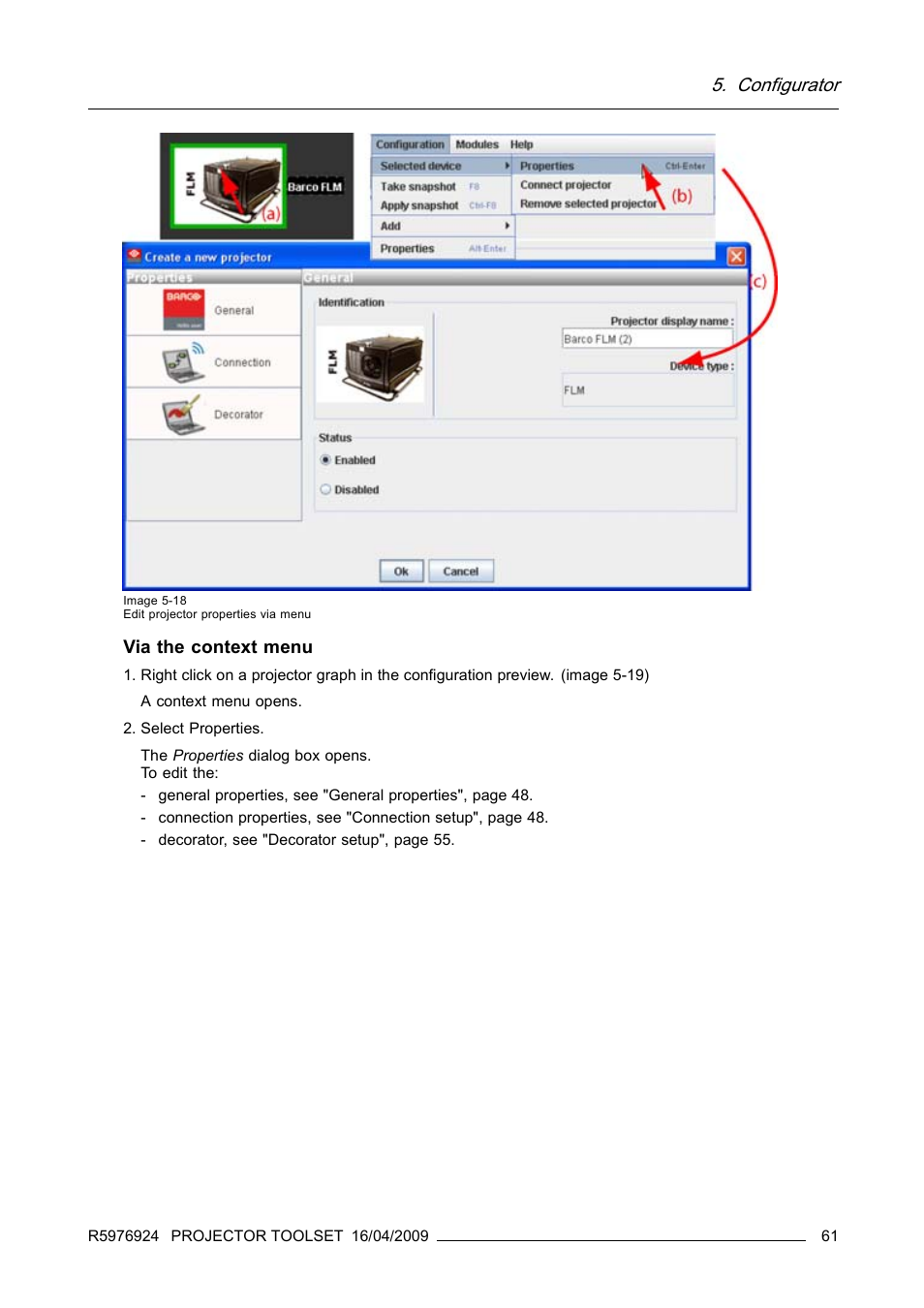 Image 5-18), Configurator | Barco R5976924 User Manual | Page 65 / 245