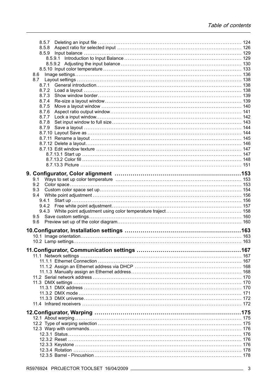 Barco R5976924 User Manual | Page 7 / 245