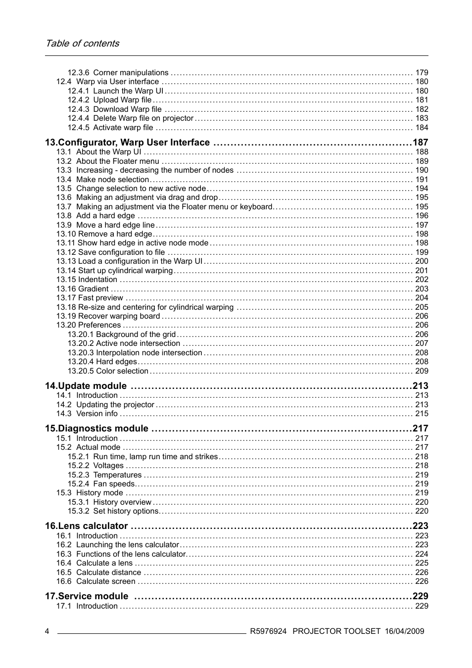 Barco R5976924 User Manual | Page 8 / 245