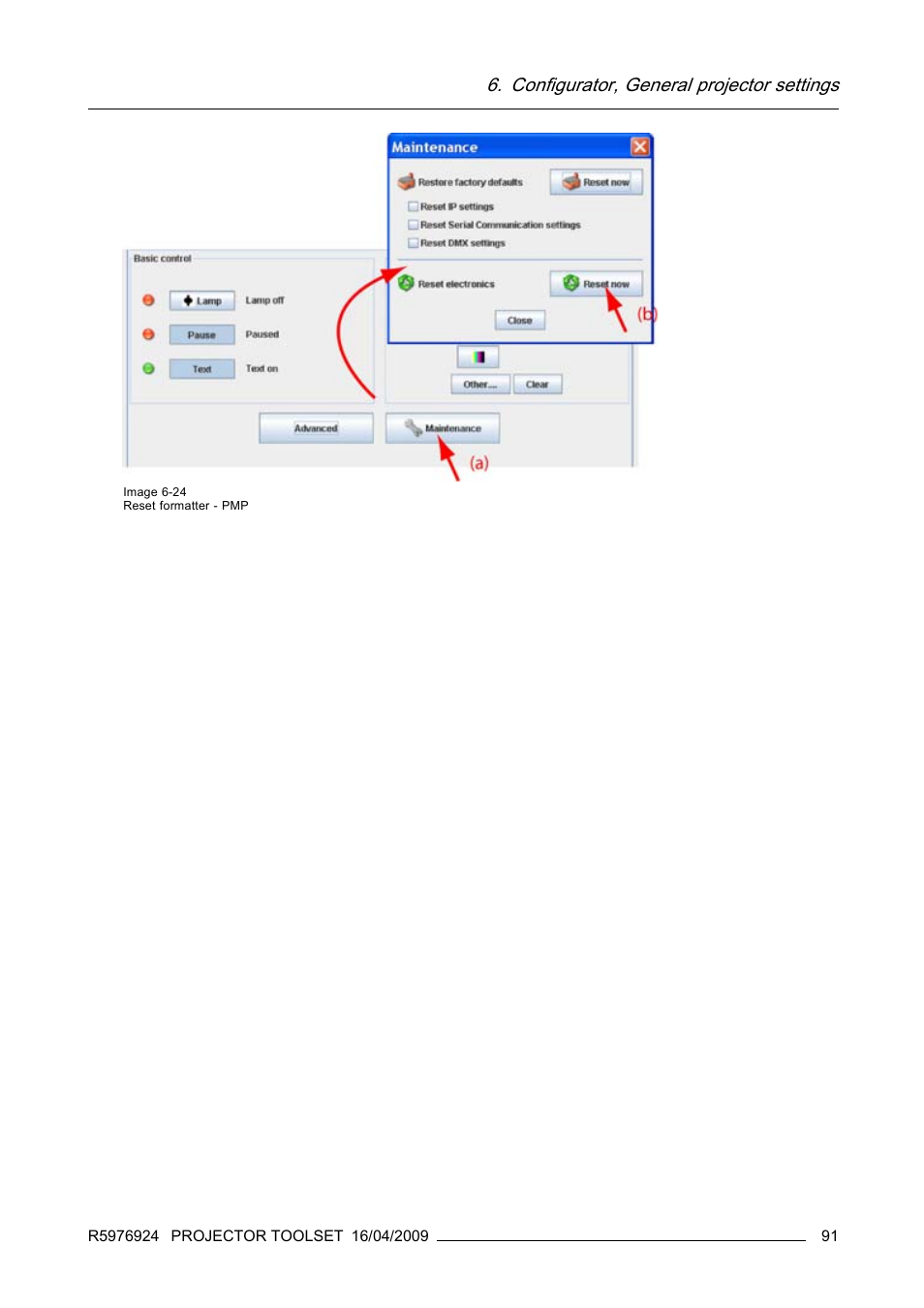 Configurator, general projector settings | Barco R5976924 User Manual | Page 95 / 245