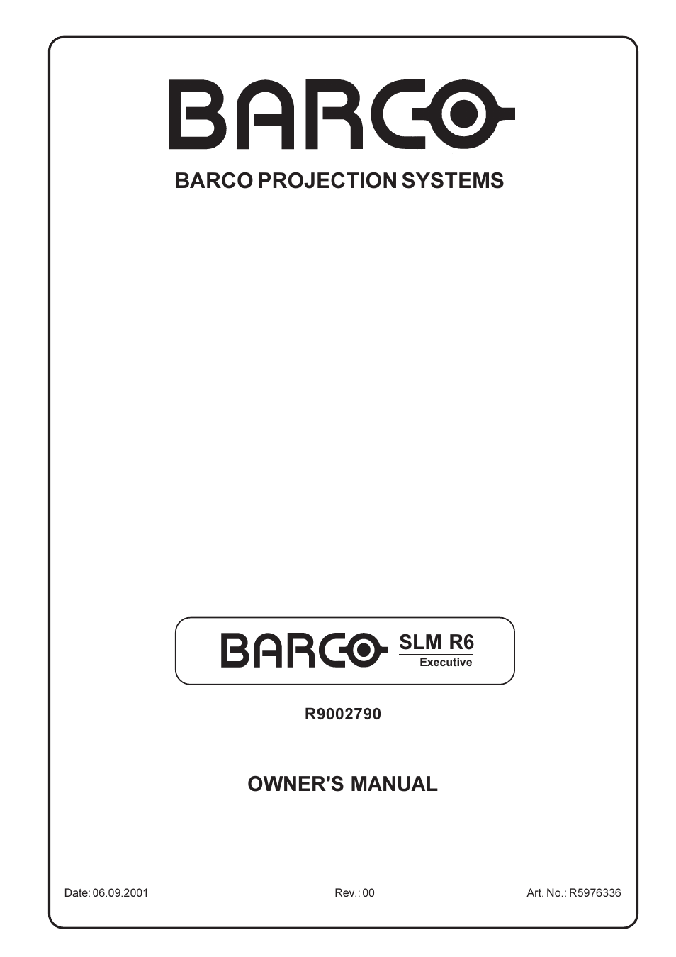 Barco R9002790 User Manual | 83 pages